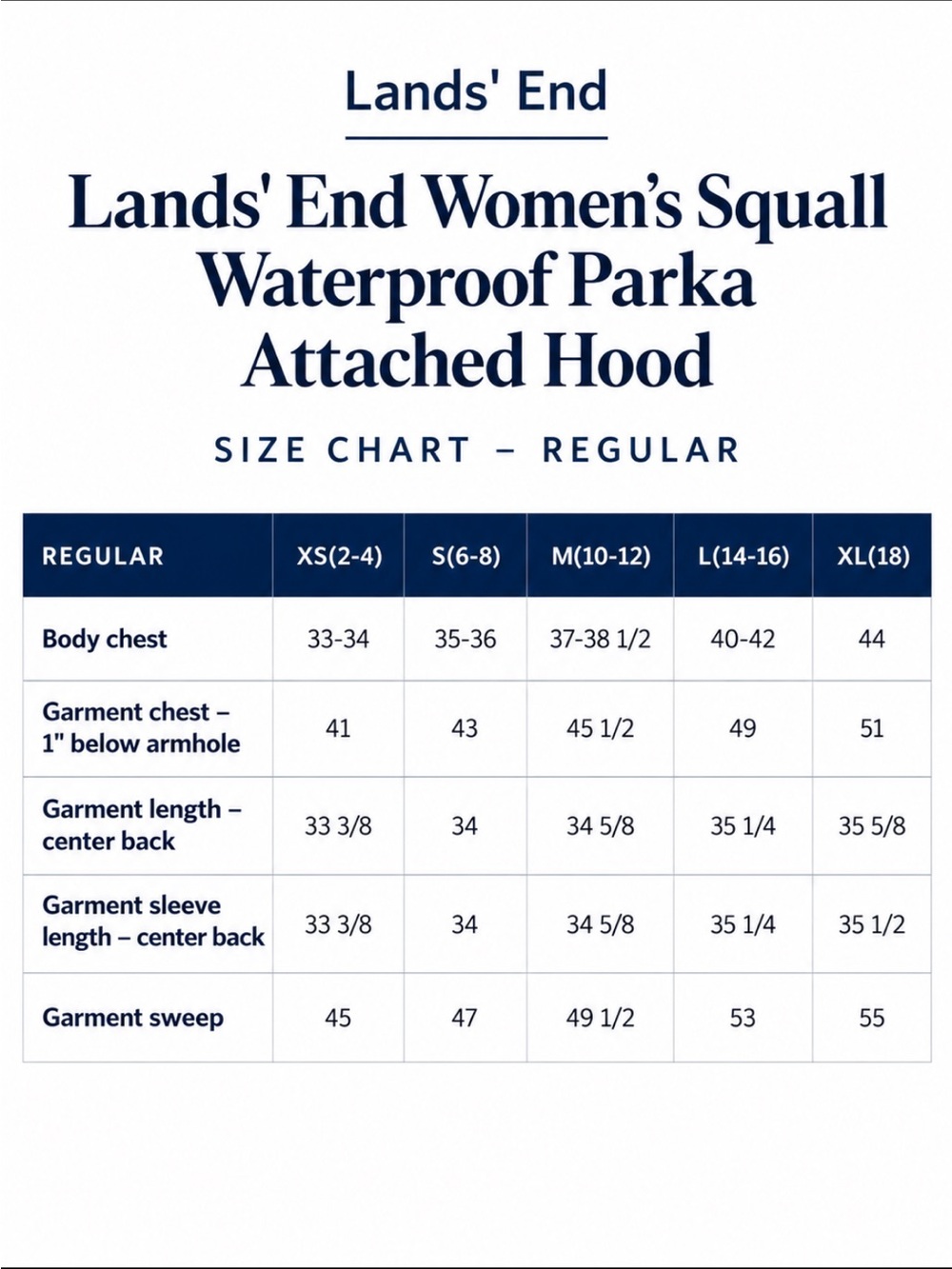 LandsEnd Women’s Squall Waterproof Parka Attached Hood - Picture 5 of 5